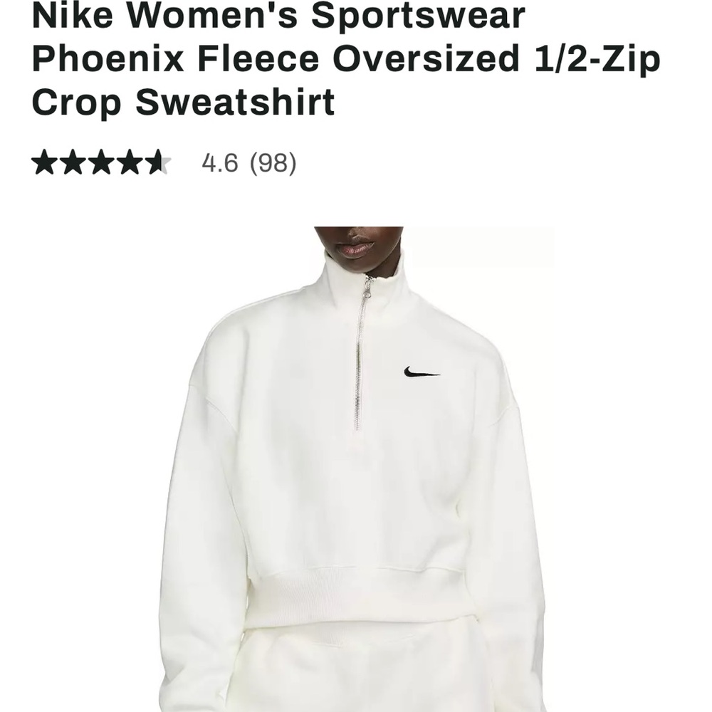 Nike Phoenix Fleece Oversized 1/2-Zip Crop Sweatshirt